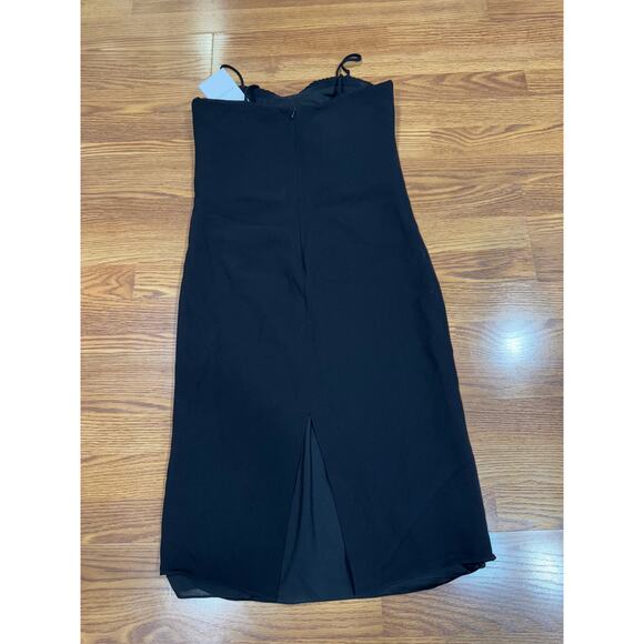 Brandon Maxwell cocktail party Black Silk Halter Bustier Sheath Dress 6 / small - Picture 15 of 15